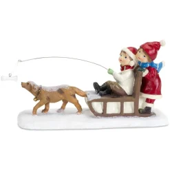 Children On Sled Resin Figurine< Outlet