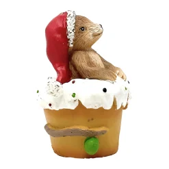 Christmas Mouse Cupcake Figurine, 3.3in, Polyresin< New