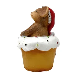 Christmas Mouse Cupcake Figurine, 3.3in, Polyresin< New