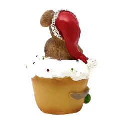 Christmas Mouse Cupcake Figurine, 3.3in, Polyresin< New