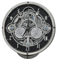 Chronograph Black-Silver Clock<Rhythm Clocks Fashion