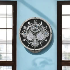 Chronograph Black-Silver Clock<Rhythm Clocks Fashion