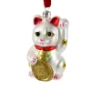 Cody Foster - White Lucky Cat Glass Ornament<Kurt Adler Clearance