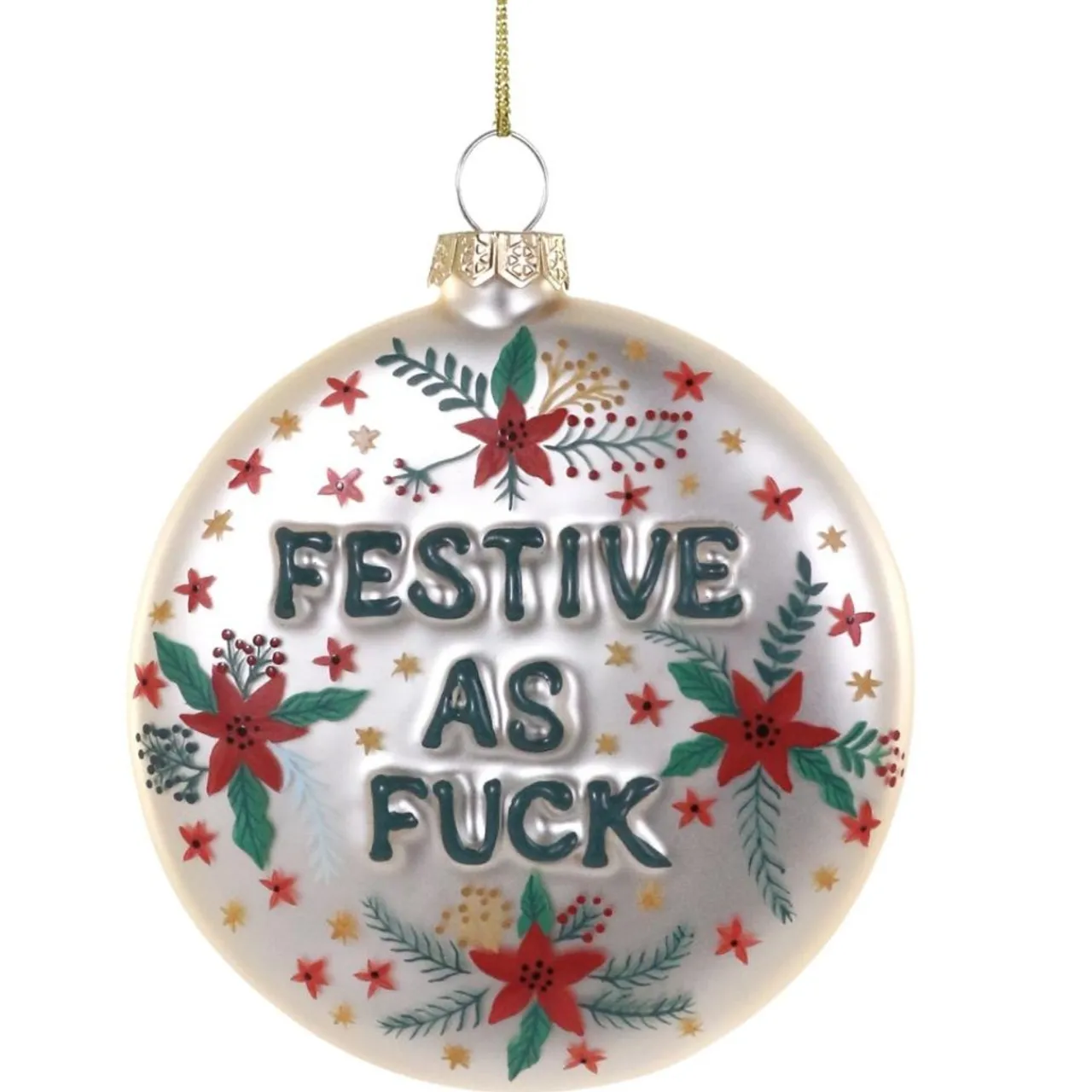 Cody Foster & Co - Festive AF Blown Glass Ornament< New