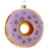 Cody Foster &amp; Co - Purple Fashion House Donut Blown Glass Ornament< Clearance