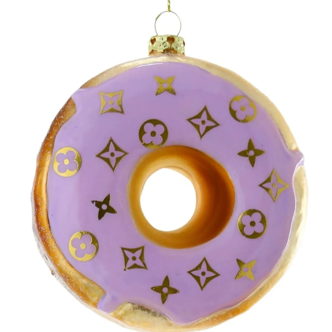 Cody Foster & Co - Purple Fashion House Donut Blown Glass Ornament< Clearance