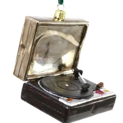 Cody Foster &amp; Co - Vintage Turntable Record Player Blown Glass Ornament<Cody Foster & Co. Hot