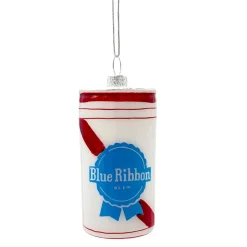 Cody Foster Blue Ribbon Beer Can Glass Ornament< Clearance
