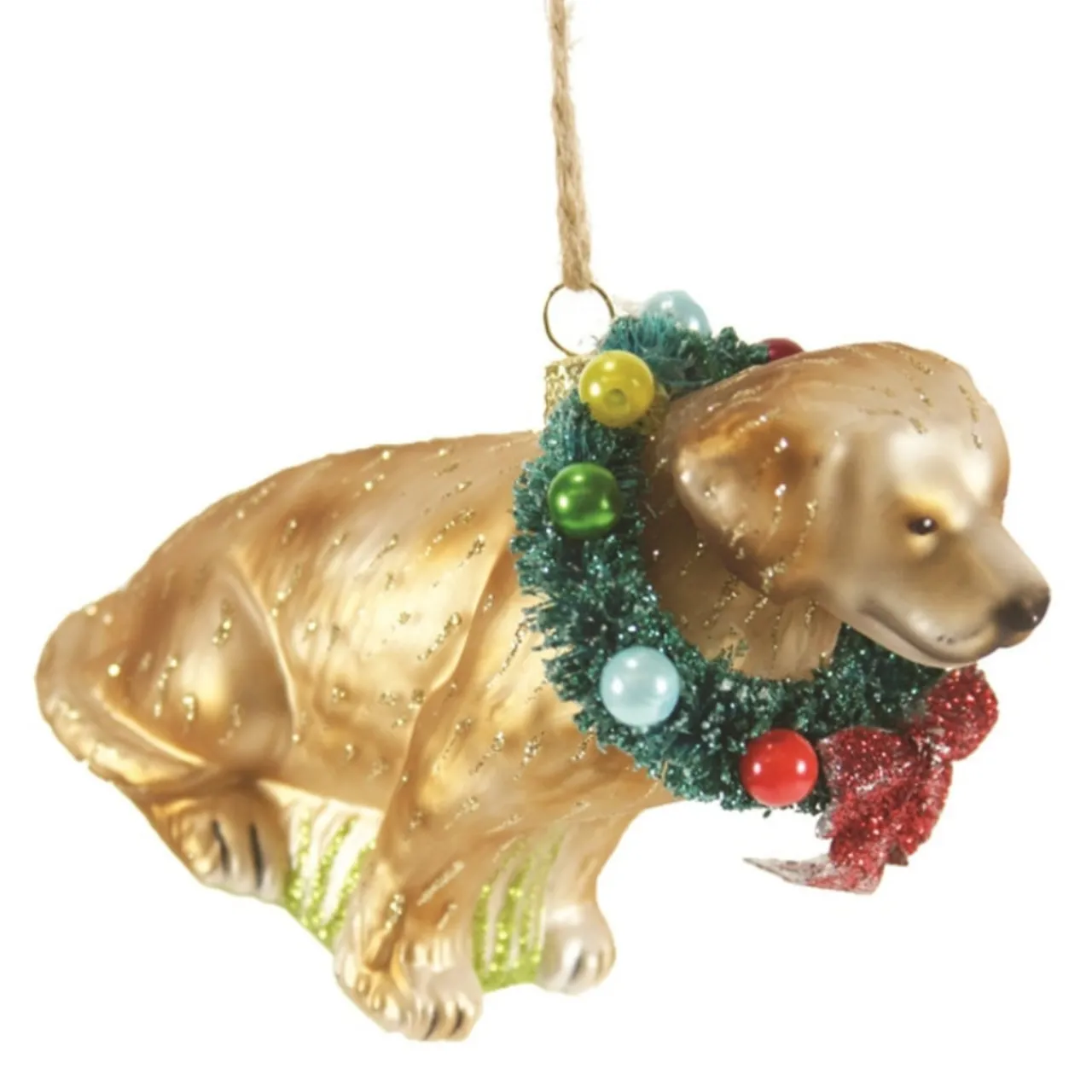 Cody Foster Glass Festive Yellow Lab Ornament< Best