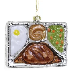 Cody Foster Glass Salisbury Steak TV Dinner Ornament<Cody Foster & Co. New