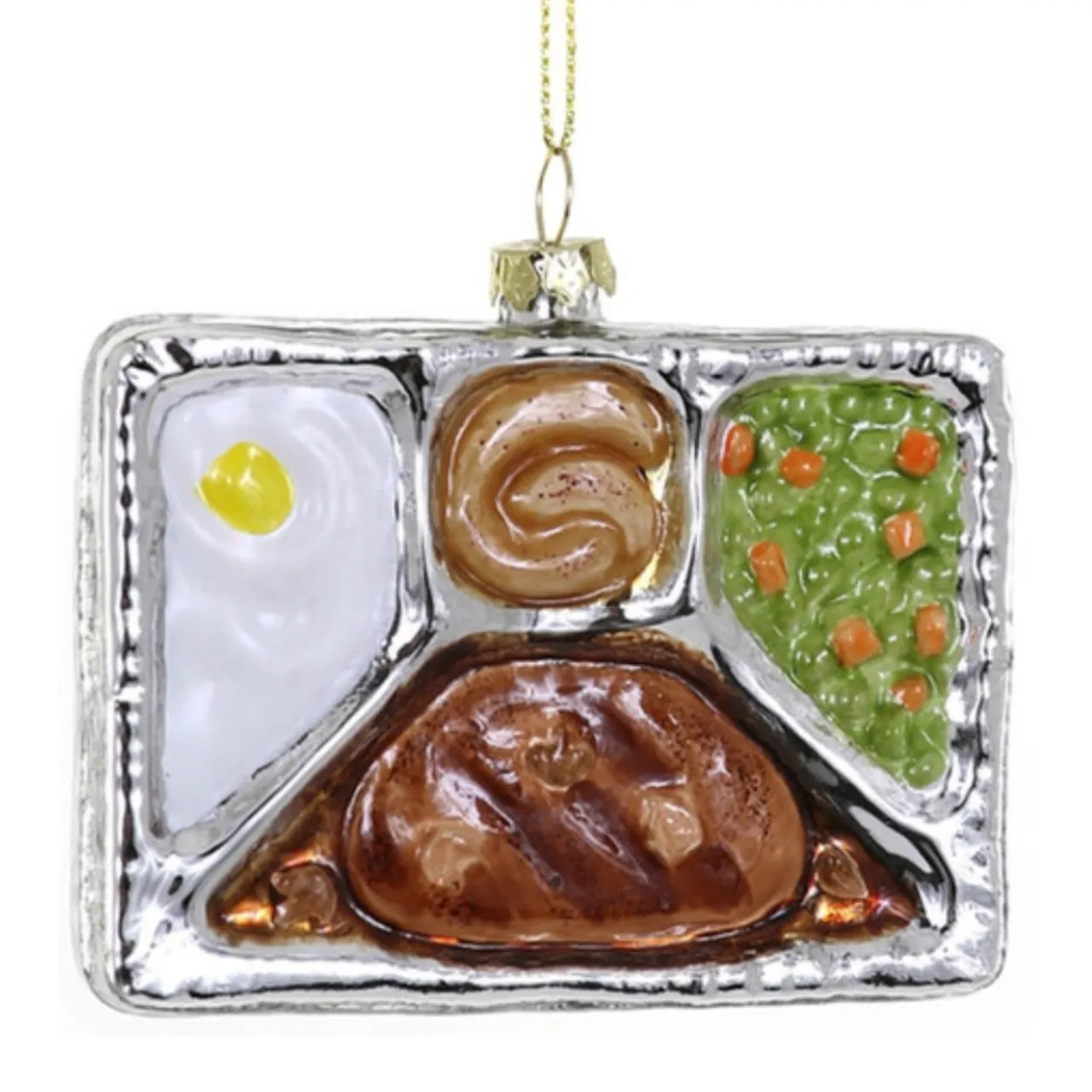 Cody Foster Glass Salisbury Steak TV Dinner Ornament<Cody Foster & Co. New