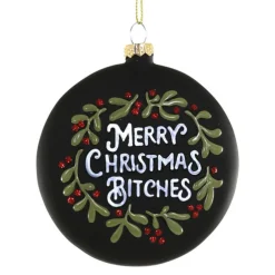 Cody Foster Merry Christmas Bitches Glass Ornament< New