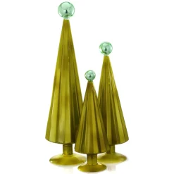 Cody Foster Moss Aqua Pleated Glass Trees Set<Cody Foster & Co. Online