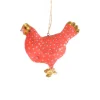 Cody Foster Paper Mache Bright Orange Merriment Hen Ornament< Clearance