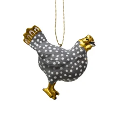 Cody Foster Paper Mache Gray Merriment Hen Ornament<Cody Foster & Co. Clearance