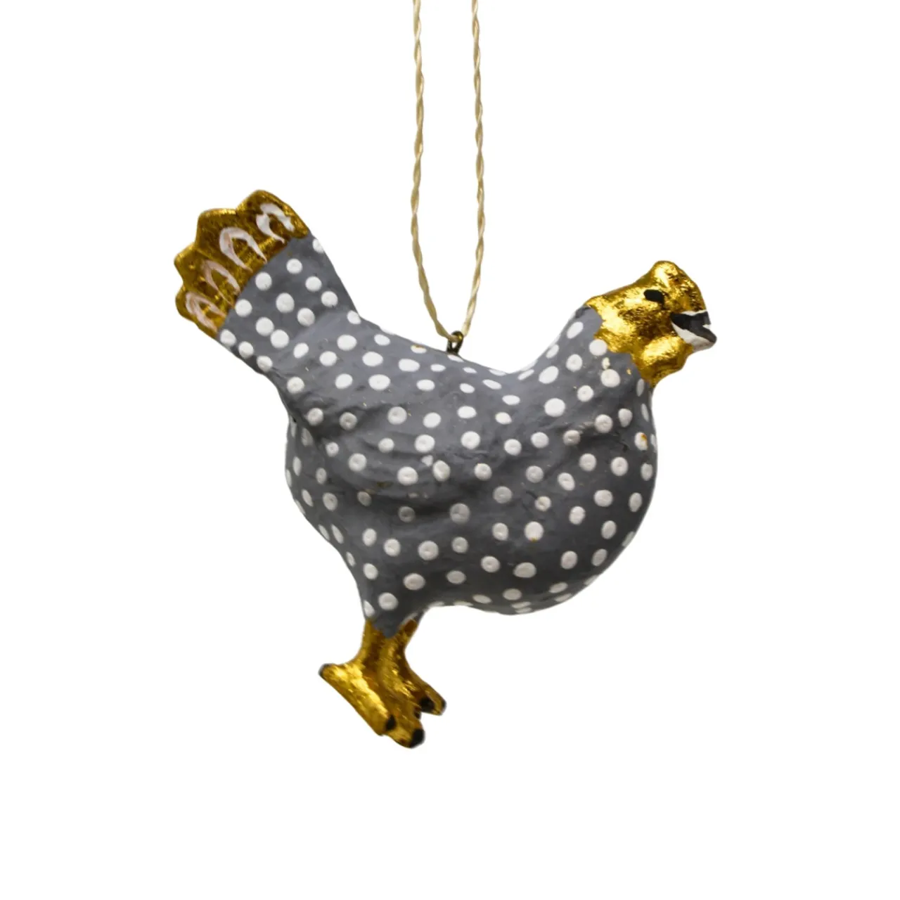 Cody Foster Paper Mache Gray Merriment Hen Ornament<Cody Foster & Co. Clearance