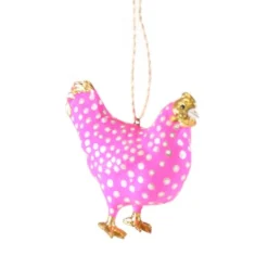 Cody Foster Paper Mache Hot Pink Merriment Hen Ornament< Best