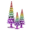 Cody Foster Pastel Rainbow Snow-Capped Glass Trees, Set of 3<Cody Foster & Co. Clearance