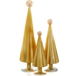 Cody Foster Yellow Peach Pleated Glass Trees Set<Cody Foster & Co. Fashion