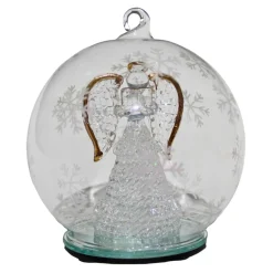 Color Changing LED Angel With Book Glass Globe< Hot