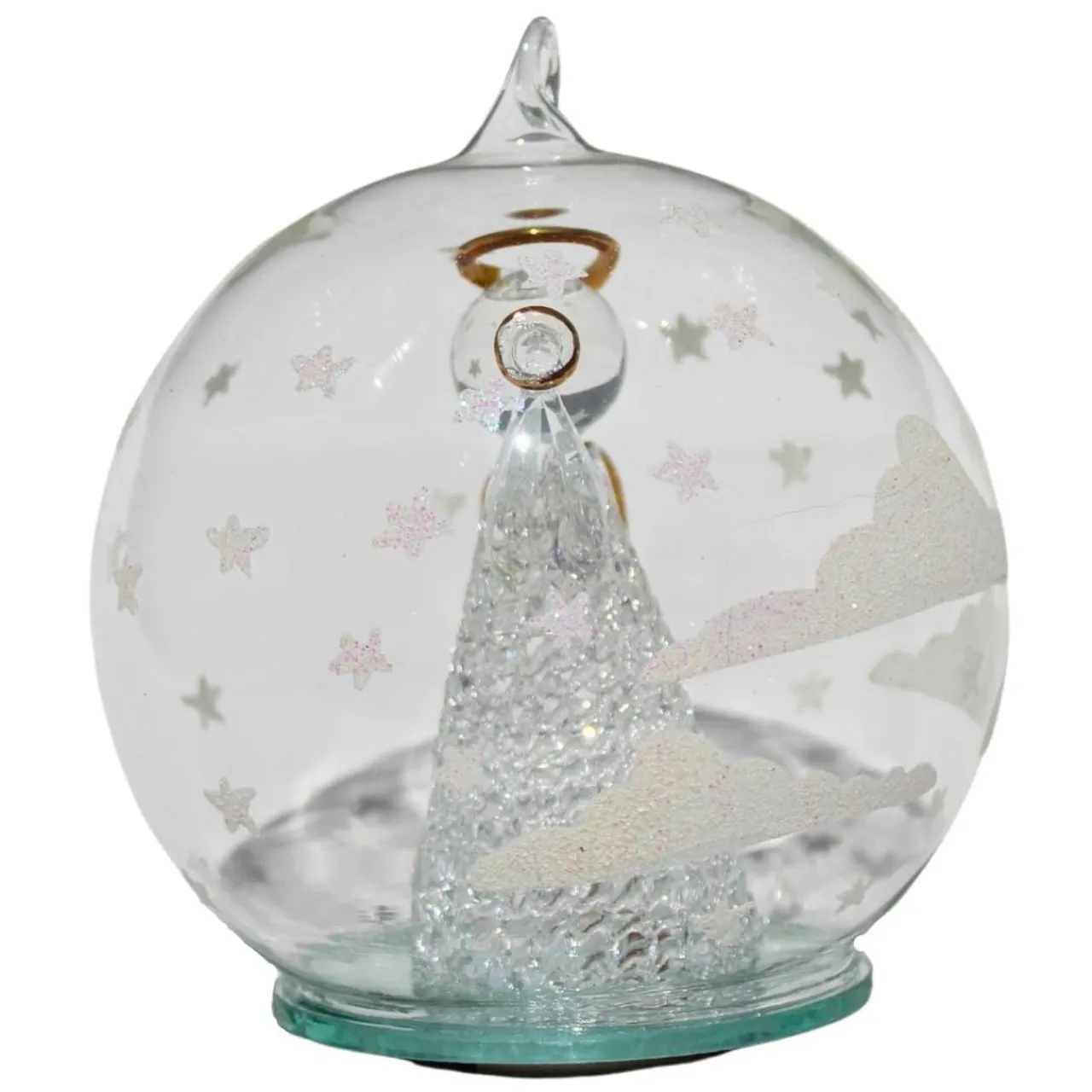 Color Changing LED Angel Blowing Horn Glass Globe< Fashion
