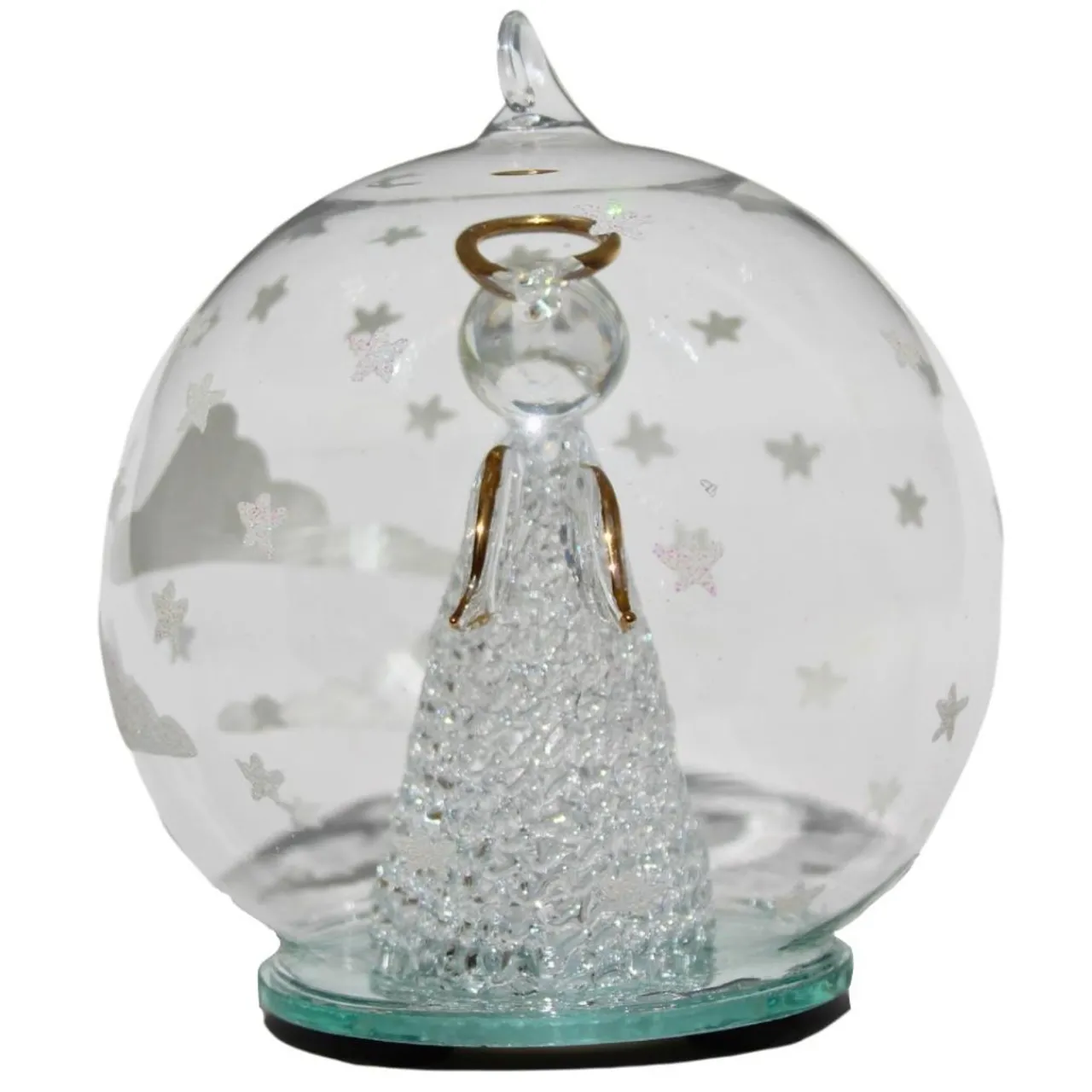Color Changing LED Angel Blowing Horn Glass Globe< Fashion