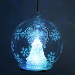Color Changing LED Angel With Book Glass Globe< Hot