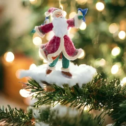 Comfort And Joy Skating Santa Ornament<Kurt Adler Online