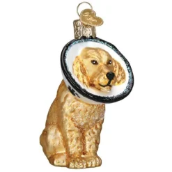 Cone Of Shame Injured Dog Blown Glass Ornament<Old World Glass Discount