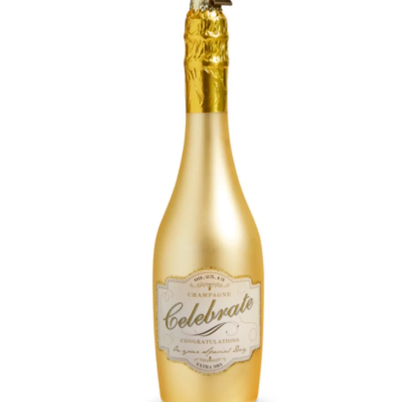 8.5 Congratulations Gold Champagne Bottle Ornament< Outlet