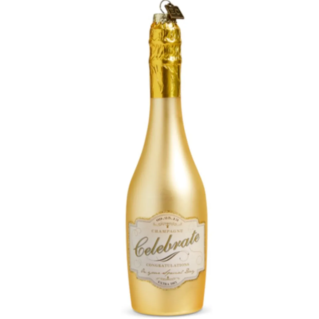 Congratulations Gold Champagne Bottle Ornament< Sale