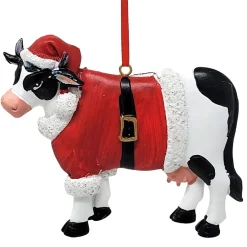 Cow In Santa Suit Ornament | The Christmas Loft<Kurt Adler Clearance