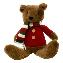 Cozy Festive Plush Bear with Red Sweater - 13 Inches< Clearance