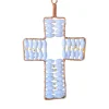Cross Ornament with White Paper Beads< Hot