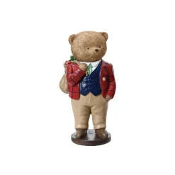 Dapper Bear With Red Jacket Figurine< New