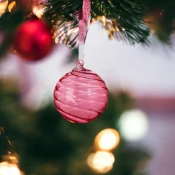 Dark Pink Glass Ball Ornament< Outlet