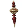Dark Red Elegant Glass Finial Set of 2 Ornaments< Clearance