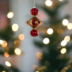 Dark Red Merry & Bright Spindle Ornament<Cody Foster & Co. Hot