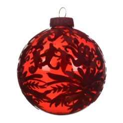 Decoris Elegant Velvet Red Ornament Set of 3< Best