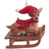 Deer On A Sled Ornament<Kurt Adler Fashion