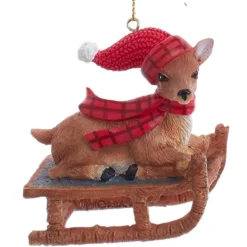 Deer On A Sled Ornament<Kurt Adler Fashion