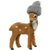 Deer Wearing Grey Knit Hat Ornament - The Christmas Loft< Clearance