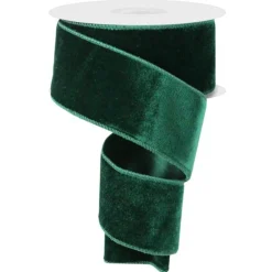 Deluxe Rich Deep Green Velvet Ribbon 10 Yards Long x 2.5 Inch Wide< New