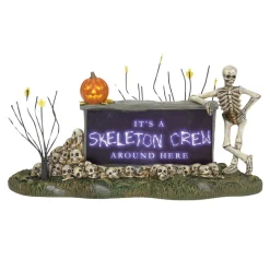 - Halloween Village - Were A Skeleton Crew Sign<Department 56 Online