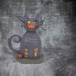Nightmare Before Christmas Village Cat House Lit Building<Department 56 Outlet