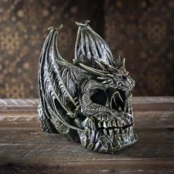 Draco Dragon Skull Resin Figurine< Clearance