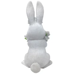 Easter Bunny Figurine Holding Flowers< Hot