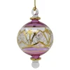 Small Purple Gold Etched Ball Ornament<Egyptian Museum Clearance