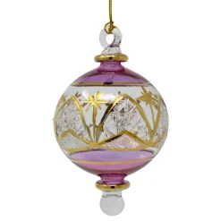 Small Purple Gold Etched Ball Ornament<Egyptian Museum Clearance
