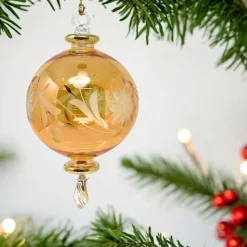 Small Yellow Floral Ball Ornament<Egyptian Museum Hot
